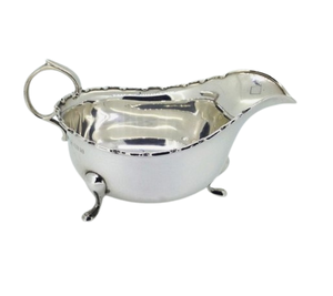 Set of Two Vintage Silver Sauce Gravy Boats Home Kitchen Indian Stainless Steel Gravy Boats From India - Product Image 2