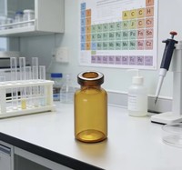 Flacon Ampoule Rond en Verre Ambré 3ml avec Bouchon Scellé, Contenant pour Injection Liquide, pH Neutre, Stockage Stable des Médicaments, Haute Température