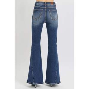 Sidefeel, pantalones vaqueros acampanados de cintura alta para mujer, pantalones de campana elásticos, pantalones de mezclilla con costura lateral de pierna ancha, estilo callejero transpirable - Product Image 4