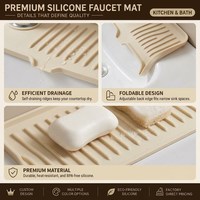 Tapis de protection classique en silicone pour robinet, évier de cuisine, pare-éclaboussures, plateau de récupération des gouttes, séchoir à vaisselle, protection de comptoir
