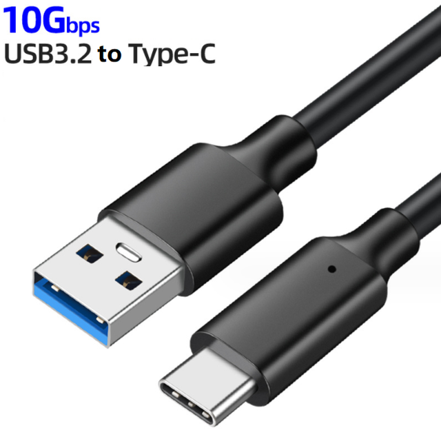 Type-c Date Cable 20cm 30cm 50cm USB to Type-C USB3.2 Transmission 10Gbps Hard Disk Cable 3A 60WPD Fast Charging Cables