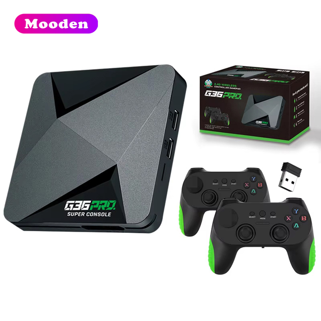G36 Pro Retro Game Console 30000+ Games Android 9 TV Box Classic Emulators Wireless Controllers TV Video Game Play