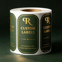 Autocollants personnalisés en vinyle mat de luxe avec dorure à chaud, logo personnalisé, code-barres imprimable, adhésif puissant, estampage UV inversé, argenté