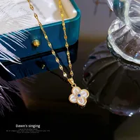 Collier porte-bonheur en or 18 carats plaqué or, bijoux haut de gamme, charme féminin, chaîne de clavicule, pendentif, cadeau de mariage de festival
