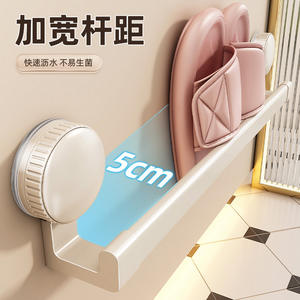 Support mural rond à ventouse pour pantoufles, sans perçage, solution de rangement pour salle de bain et toilettes, organisateur de chaussures avec drainage - Product Image 2