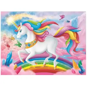 Thả Vận Chuyển Unicorn Chủ Đề Khảm Tự Làm Kim Cương Thêu Tranh Đầy Đủ Rhinestone Acrylic Khoan 5D Kim Cương Vẽ Tranh