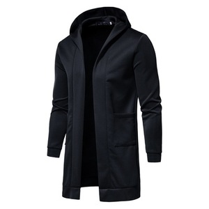 Nouveau Produit Personnalisé Cardigan Long à Capuche Couleur Unie <span class=keywords><strong>Trench</strong></span>-<span class=keywords><strong>Coat</strong></span> pour <span class=keywords><strong>Homme</strong></span> - Product Image 5