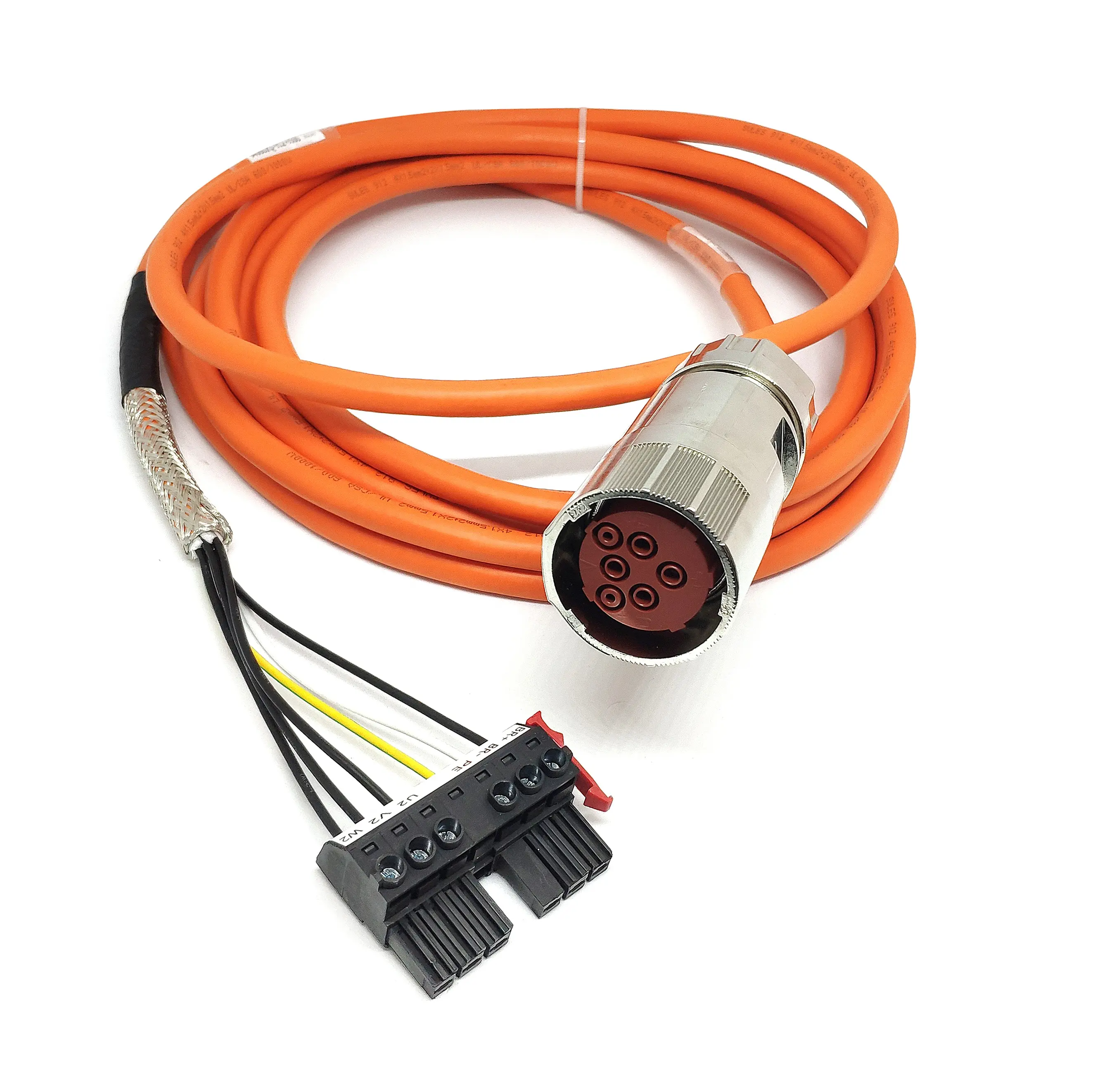 Conector de servomotor M23, cable de 6 pines, chaqueta naranja, muy flexible