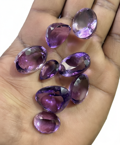 Piedras Preciosas Sueltas de Amatista Púrpura Natural, Facetadas, de Formas Mixtas, Iridiscentes, para Anillos, Colgantes, Collares y Joyería - Product Image 1
