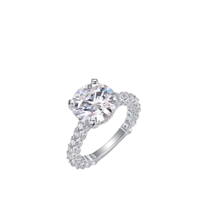 Bague en Moissanite de laboratoire couleur D VVS1, en argent sterling S925 sertie à griffes, plaquée or 18K, or rose, or blanc, platine, bijoux bohèmes - Product Image 1