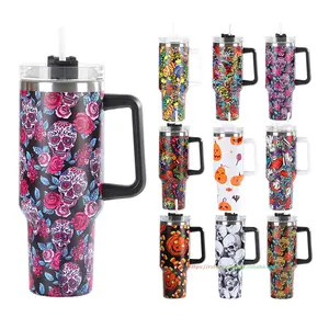 Gradient Glitter Tumbler 40oz Insulated Stainless Steel Water Bottle With  Handle And Straws Ideal For Travel And Car Use From Enjoyweddinglife, $6.23