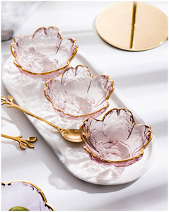 Assiette à salade décorative en <span class=keywords><strong>verre</strong></span> avec incrustation dorée cerise, mini-bol à fruits, vaisselle <span class=keywords><strong>de</strong></span> <span class=keywords><strong>cuisine</strong></span> - Product Image 2