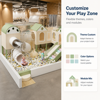 Parque Infantil Interior para Niños Pequeños, Equipo de Juego Suave con Temática de Panda, Piscina de Pelotas, Tobogán Bajo, Probado por TUV para Proyecto FEC