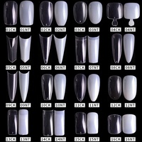 Kit de 500 Uñas Postizas en Bolsa, Uñas Acrílicas Francesas Completas y Medias, de ABS, para Manicura de Dedos de Manos y Pies, Forma C, 10 Tamaños