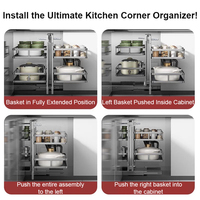Accessoires modulaires pour unités de rangement : Panier coulissant d'angle en acier inoxydable pour armoire de cuisine, idéal pour les assaisonnements, avec rangement facile