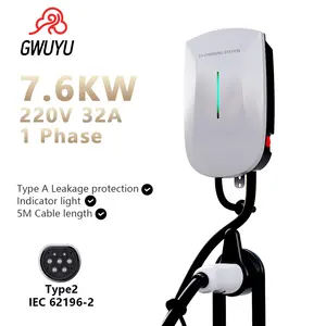 GWUYU Pilha de Carregamento elétrico Plug and Play Type2 7.66KW Carregador doméstico conveniente e portátil de Carregamento rápido