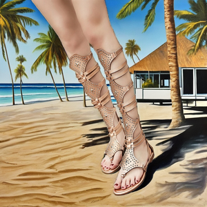 Sandalias Romanas de Moda para Mujer, Verano, Casuales, Cómodas, Transpirables, con Parte Superior de PU, Suela Plana y Alta - Product Image 2