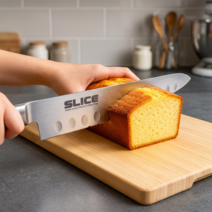 Seki Japan Wave Blade Kochmesser 21cm Vollmetallgriff Satin-Finish Kunststoffgriff Gezahnte Klinge |   Bäckerei-Profi |   Gifu - Product Image 2