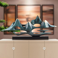 Offre Spéciale – Ornements Artisanaux en Résine Écologiques Peints à la Main, Style Européen, Forme Montagne, Paysage Abstrait