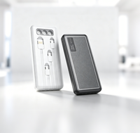 Banco de Energía LGC L-A80 de 10000mAh con Cable Integrado, Cuatro Funciones, Interfaces Tipo-C, Salida de 10W, Material ABS, Indicador de Nivel de Batería