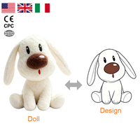 Peluches personnalisées au design mignon, personnages de dessins animés, animaux, jouets en peluche doux pour enfants, rembourrés à l'aiguille