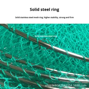 Grand filet à écumeur en nylon monofilament solide tissé à mailles fines à double nœud écologique pour la pêche en lac Accessoires de pêche - Product Image 5