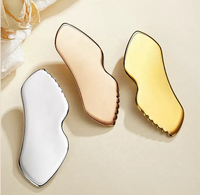 Outil facial Gua Sha en acier inoxydable, peigne métallique pour le visage, outil de soin de la peau, Gua Sha pour sculpter le visage, pour raffermir la peau, drainage lymphatique