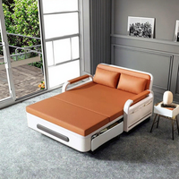 Canapé-lit convertible moderne à deux places pour balcon, cadre en métal multifonctionnel, pliable, pour chambre à coucher, hôtel, utilisation en tissu, salon