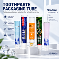 Tube de dentifrice en aluminium-plastique avec bouchon à vis, couleur personnalisée, logo sur mesure, style de marque ton sur ton