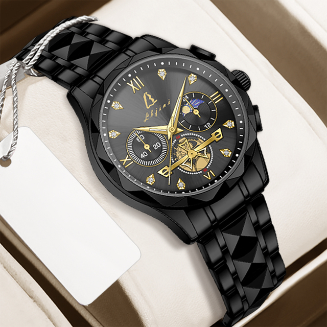Wholesale Men's Waterproof Chronograph Watch High Quality Luminous Sapphire Crystal Glass Watch Luxury Diamond Watches for Men