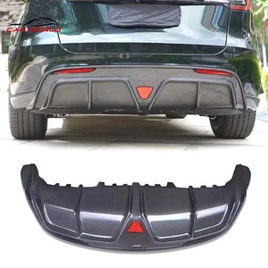 ลิ้นดิฟฟิวเซอร์หลังคาร์บอนไฟเบอร์แท้สำหรับรถยนต์รุ่น Y ชิ้นส่วนกันชนหลังพร้อมไฟสามเหลี่ยมชิ้นที่สาม ชุดแต่งตัวถัง - Product Image 2