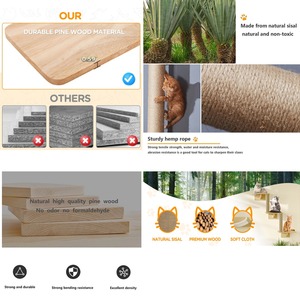 أرفف حائط خشبية حديثة للقطط ، أرفف حائط للقطط توفر مساحة كبيرة للتسلق والراحة - Product Image 6