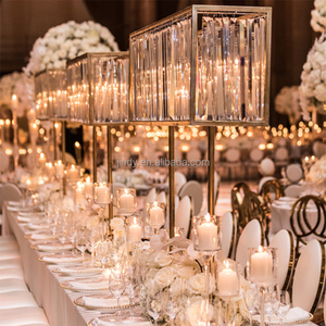 Décoration <span class=keywords><strong>de</strong></span> fête, perles en acrylique cristallines, support doré, <span class=keywords><strong>centre</strong></span> <span class=keywords><strong>de</strong></span> <span class=keywords><strong>table</strong></span> en métal doré pour mariage - Product Image 4