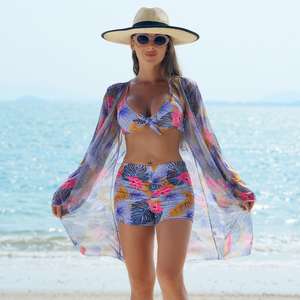 <span class=keywords><strong>Maillot</strong></span> <span class=keywords><strong>de</strong></span> <span class=keywords><strong>bain</strong></span> trois pièces pour femmes européennes et américaines 2025, bikini imprimé avec short <span class=keywords><strong>boxer</strong></span> - Product Image 6