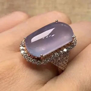 Роскошные фиолетовые мягкие кольца с лунным камнем для женщин модные кольца с кристаллами розового золота свадебные украшения для помолвки