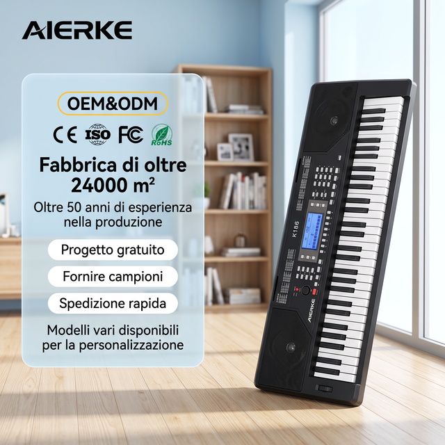 AIERKE K186 Keyboard with Dynamic Touch Keys and Clear LCD Readout
