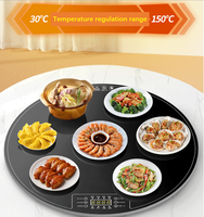 Plateau chauffant électrique en verre pour aliments, tapis chauffant de table 30-150°C, plaque chauffante pour buffet, cuisine, salle à manger, fête, avec minuterie et verrouillage enfant