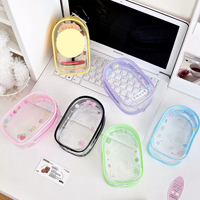 Pochette transparente pour figurines, étui à fermeture éclair en PVC pour poupées, mini-sacs à maquillage et rouges à lèvres, porte-clés