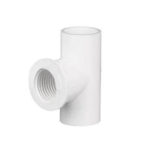 White Color Plastic Pvc Sanitary Pipes Fittings PVC Material Female Thread Tee for Bathroom Water Supply