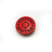 Botón de Metal de fábrica de lujo de encargo de metal color rojo grabado el nombre de la marca jeans botón