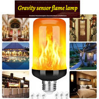 Ampoule LED Effet Flamme 4 Modes Clignotants Effet Inversé E26/E27 pour Halloween, Noël, Fêtes, Jardins & Porches, Décoration Intérieure/Extérieure