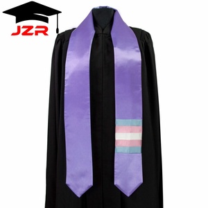 Banda de Graduación Personalizada con Logotipo Bordado de 60/72 Pulgadas en Satén para Graduados Universitarios Internacionales - Product Image 1