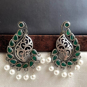 Oxidized Silver Replica Earring Finish For Women Ethnic Bulk Product Fashion <b>Jewellery</b> Bulk Product - Product Image 1