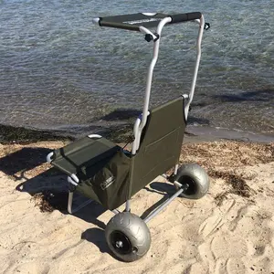 كرسي صيد سمك قابل للطي OEM حامل عربة شاطئ مع مظلة لصيد السمك