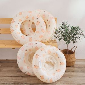 Children's <b>Inflatable</b> Swimming Ring With Handle Cartoon Bear Pattern For <b>Pool</b> Water Park Use - Product Image 1