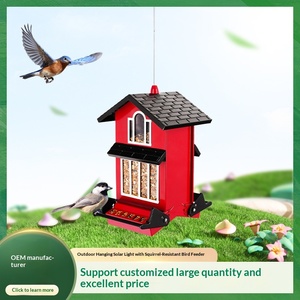 Nouveau produit transfrontalier : mangeoire à oiseaux anti-écureuil en métal et plastique, à suspendre, pour jardin et extérieur, avec éclairage solaire - Product Image 2