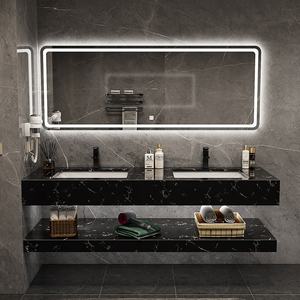 Miroir intelligent de luxe moderne, miroir de salle de bain mural avec double vasque, léger pour hôtel et appartement - Product Image 4