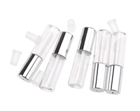 Tubos de Brillo Labial de 10 ml con Aplicador, Envase de Plástico Vacío para Cosméticos, Tubo Recargable para Bálsamo Labial, Botellas Transparentes para Maquillaje