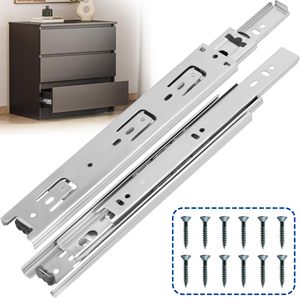 201 Stainless Steel 3 Fold Channel Push to Open Hidden Telescopic <strong>Rails</strong> <strong>Soft</strong> <strong>Close</strong> Undermount <strong>Concealed</strong> <strong>Drawer</strong> <strong>Slide</strong> - Product Image 5