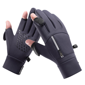 Riding Sports <b>Gloves</b> <b>Touchscreen</b> Anti Slip Palm Winter Thermal Warm Fleece Lining Waterproof Adjustable Wrist Strap <b>Gloves</b> - Product Image 4